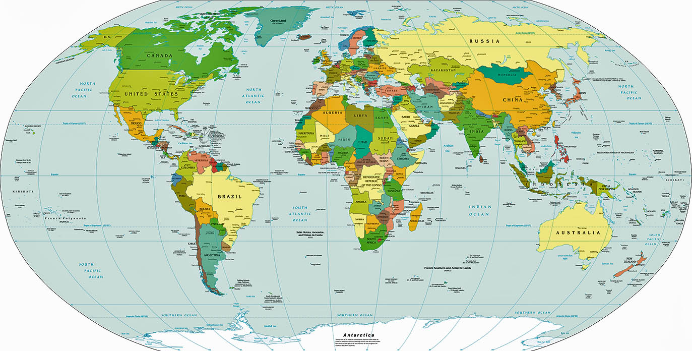 Country Names World Map Countries And Continents