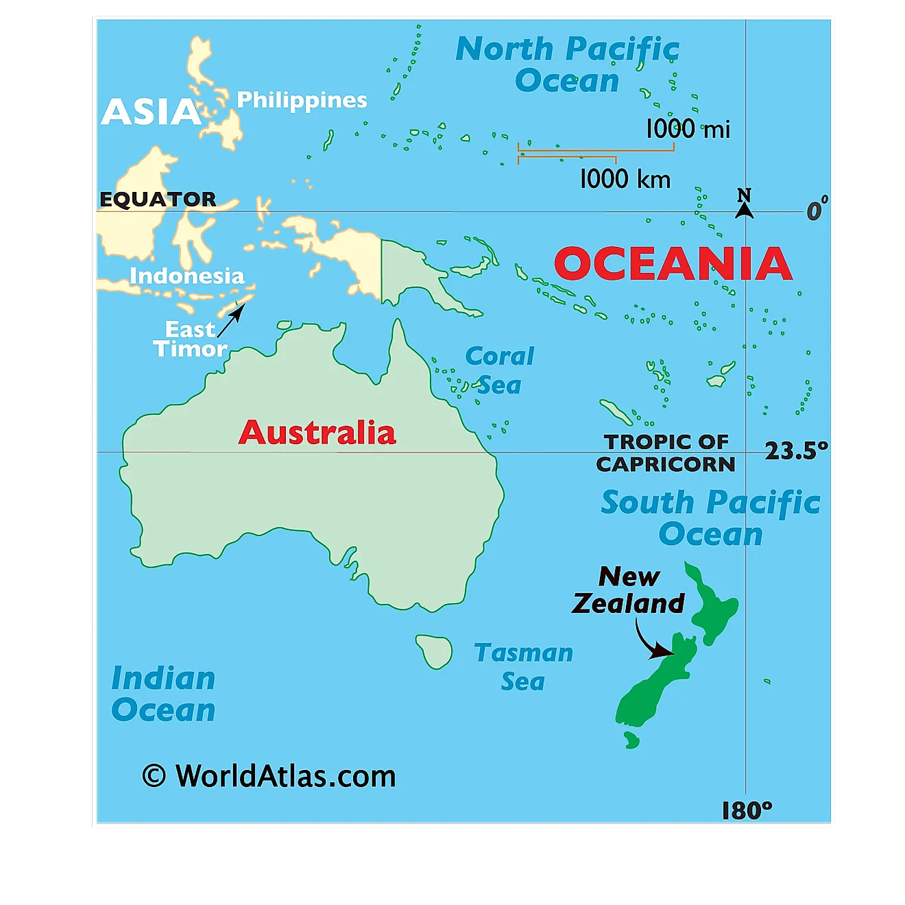 Where is New Zealand? Map showing location of New Zealand in the world.