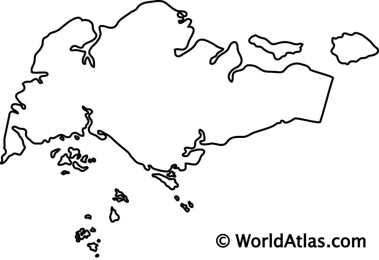 Blank Outline Map of Singapore