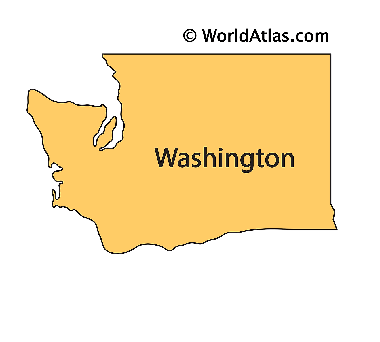 Secondary Outline Map of Washington Outline Map of Washington