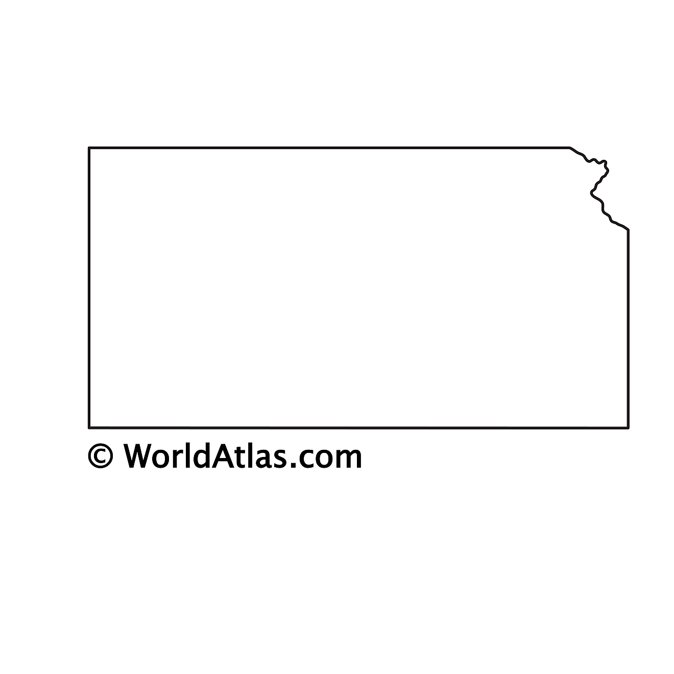 Outline Map of Kansas Blank outline map of Kansas