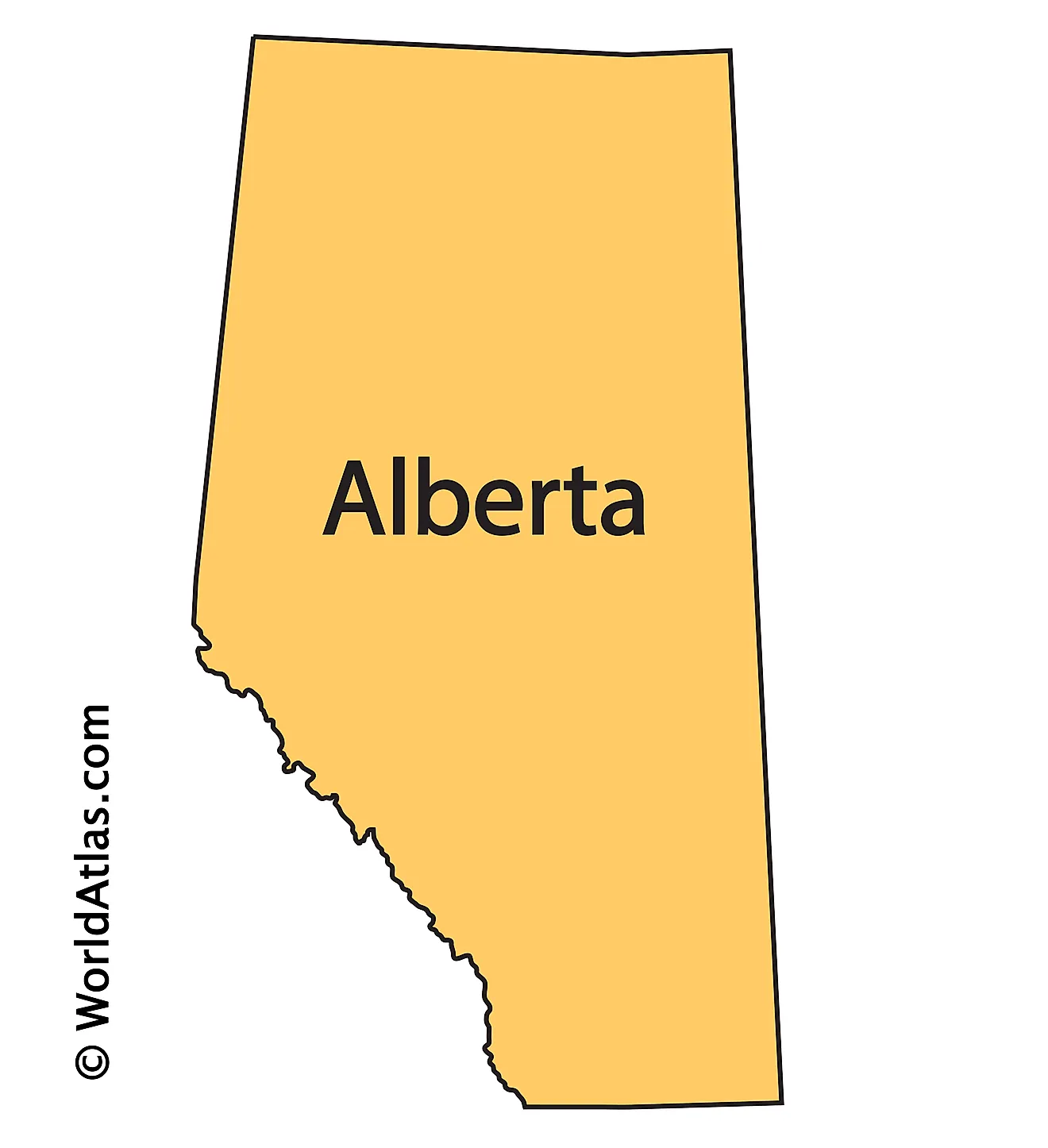 Secondary Outline Map of Alberta Outline Map of Alberta