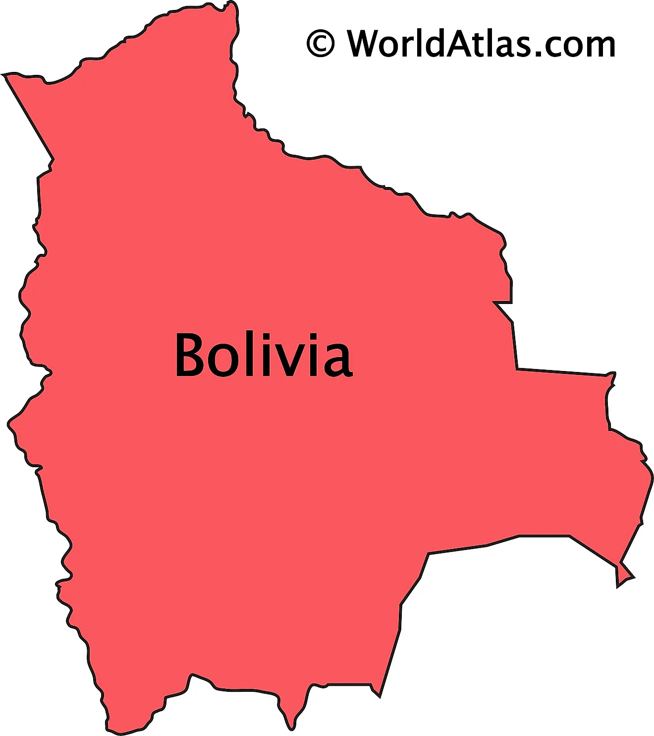 Secondary Outline Map of Bolivia Outline Map of Bolivia