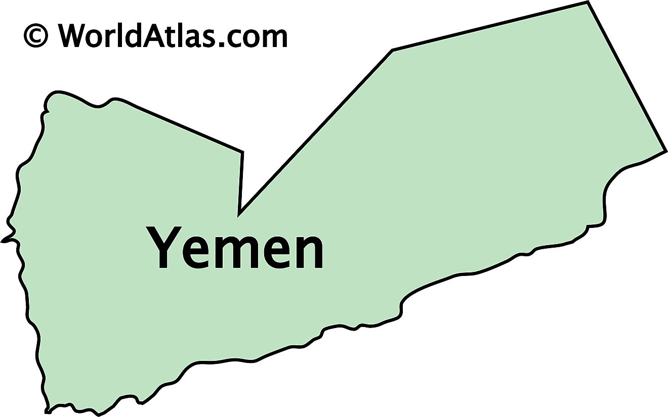 Secondary Outline Map of Yemen Outline Map of Yemen