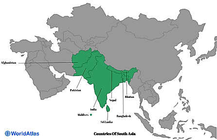 map of south asian countries