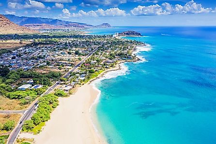 Makaha Beach near Waianae on Oahu, Hawaii.
