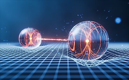 Physics quantum and quantum entanglement, 3d rendering. 3D illustration.