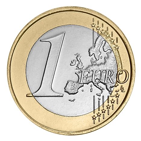 One Euro coin. Euro is the currency used in Austria.