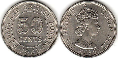  Malaya and British Borneo 50 cents Coin