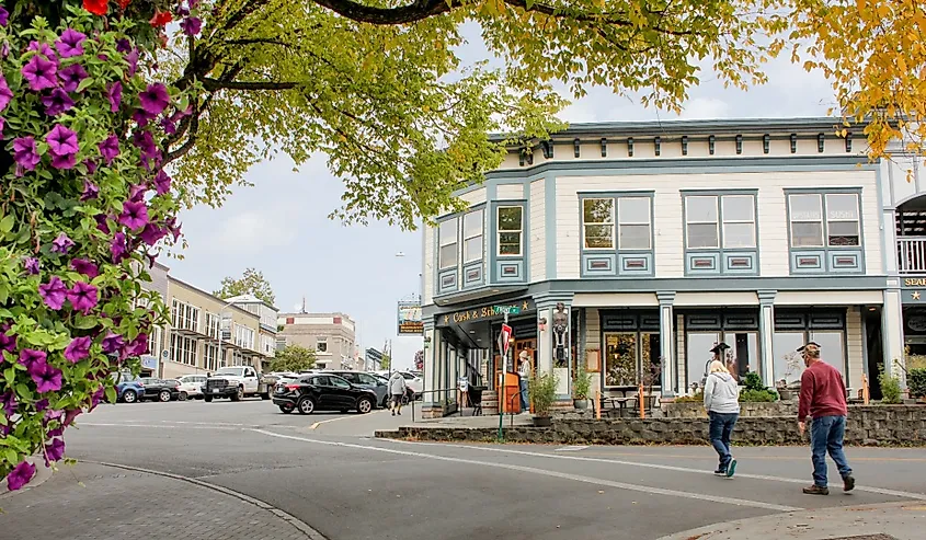 Downtown area of Friday Harbor, Washington.