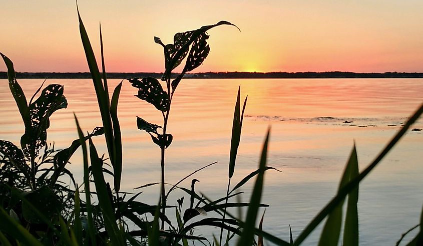 Mississippi River at sunset from Nauvoo, Illinois.