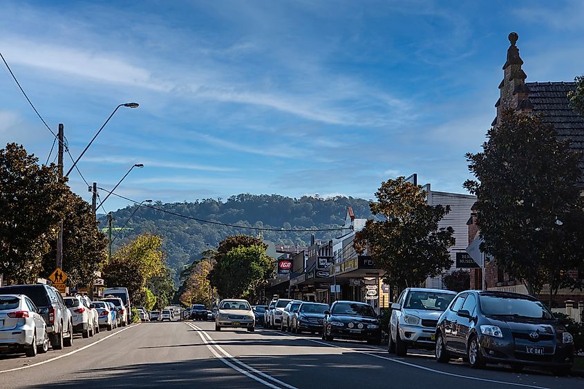 Scene from main Street of Berry, a friendly, historic town known as the first proper country town south of Sydney.