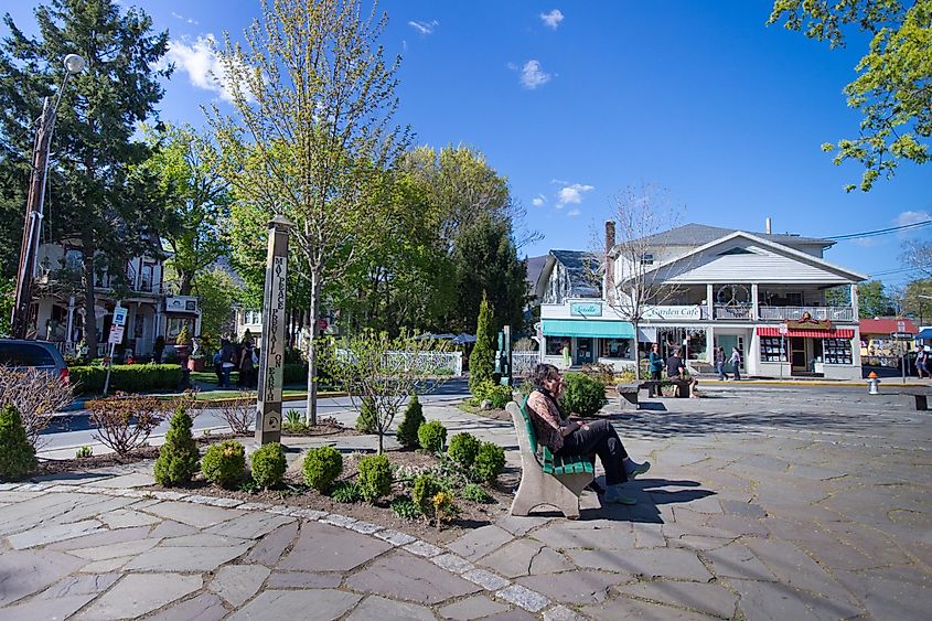 Town center at Woodstock, New York, in the Catskill Mountains.