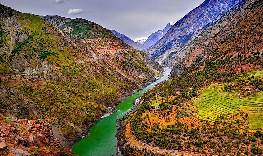 Indus River Valley in Karakoram, Pakistan.