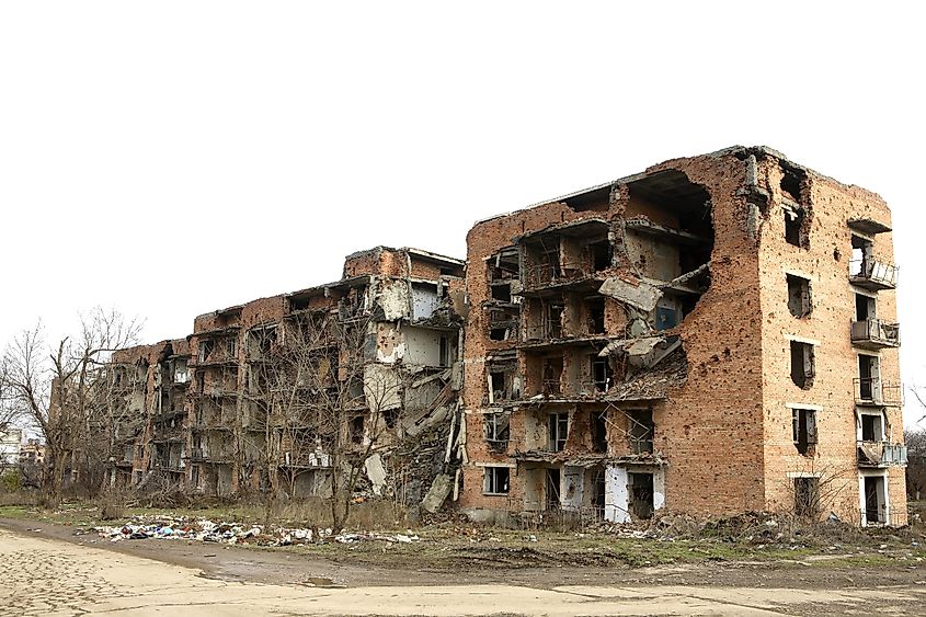 Scars of war in Grozny, Chechnya