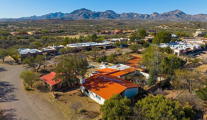 Tubac Road in the town of Tubac, Santa Cruz County, Arizona.