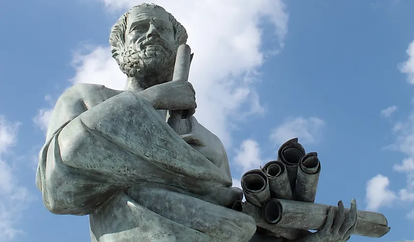 Statue of Aristotle, a great Greek philosopher.