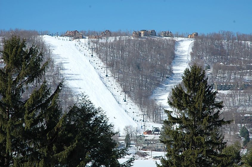 Ski slopes near Deep Creek Lake in Garrett County, Maryland