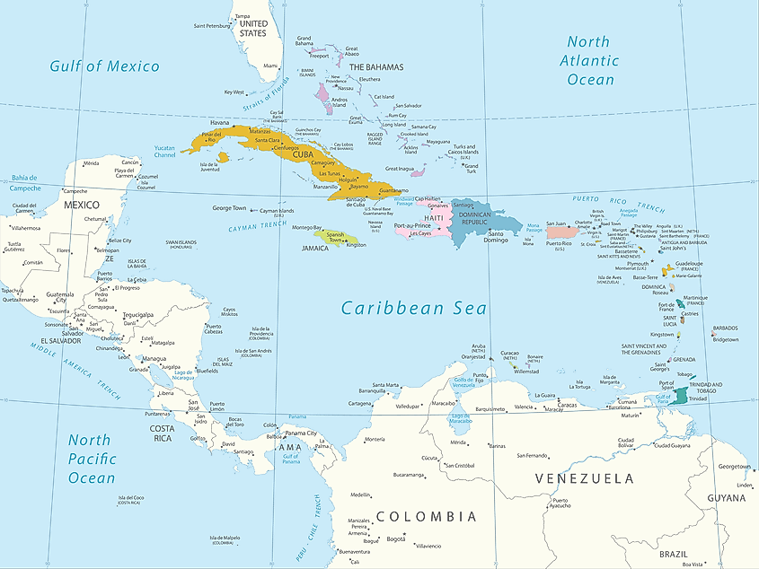 Caribbean map