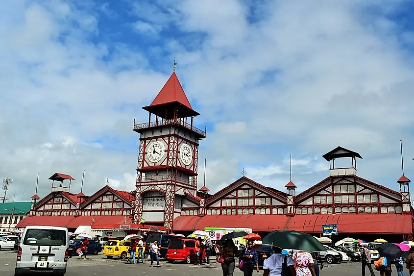 People in Georgetown, Guyana.