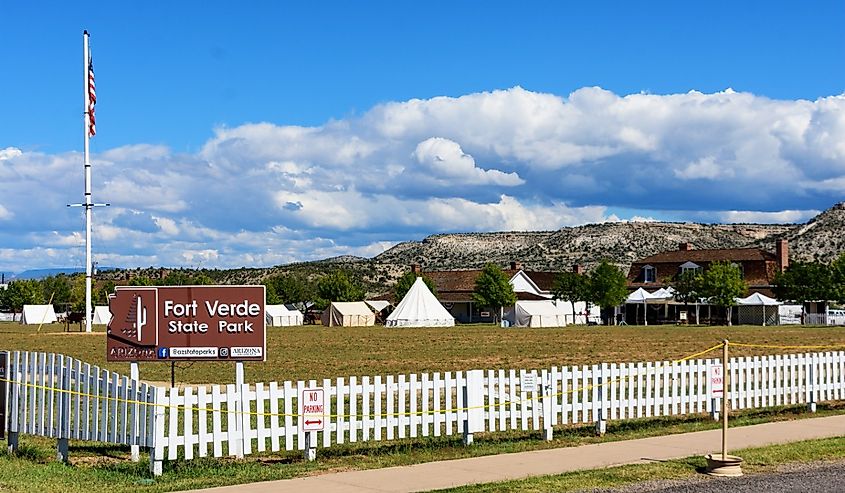 Fort Verde State Park sign, Camp Verde, Arizona.