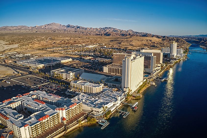 Aerial View of Laughlin, Nevada on the Colorado River.