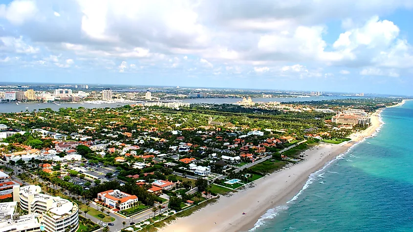 Aerial photograph of the Town of Palm Beach, Florida