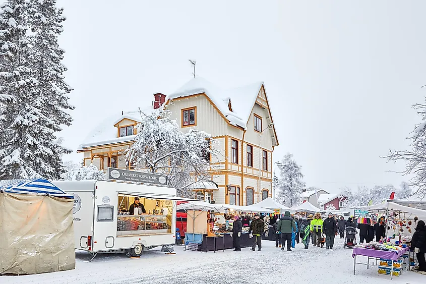 Part of the Jokkmokk winter market exhibition in Sweden.