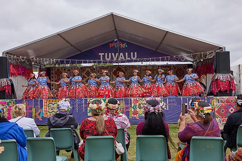 Tuvalu traditional dance. Editorial credit: Mary Star / Shutterstock.com