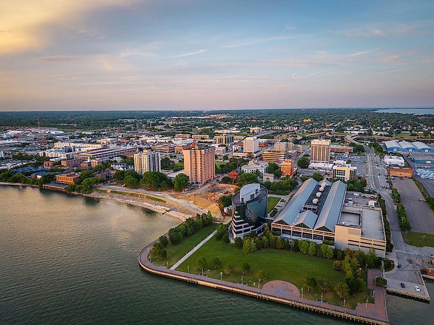 Historic city of Alexandria and the waterfront property along the Potomac River in northern Virginia.