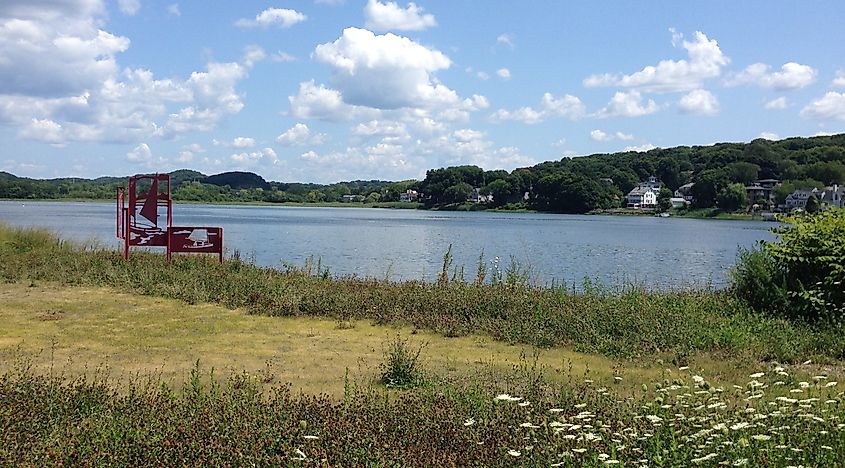 View of East Haven, Connecticut, across the Quinnipiac River.