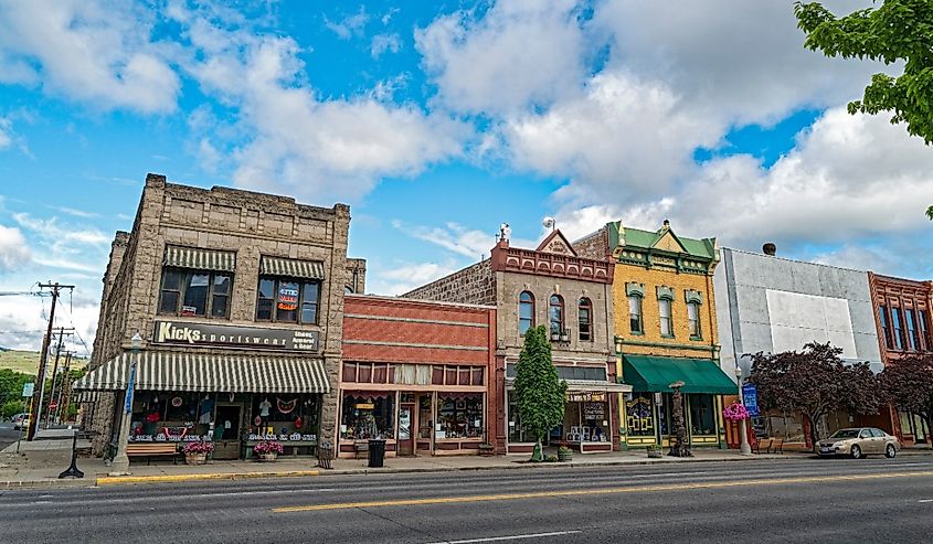 Historic Main Street in Baker City, Oregon.