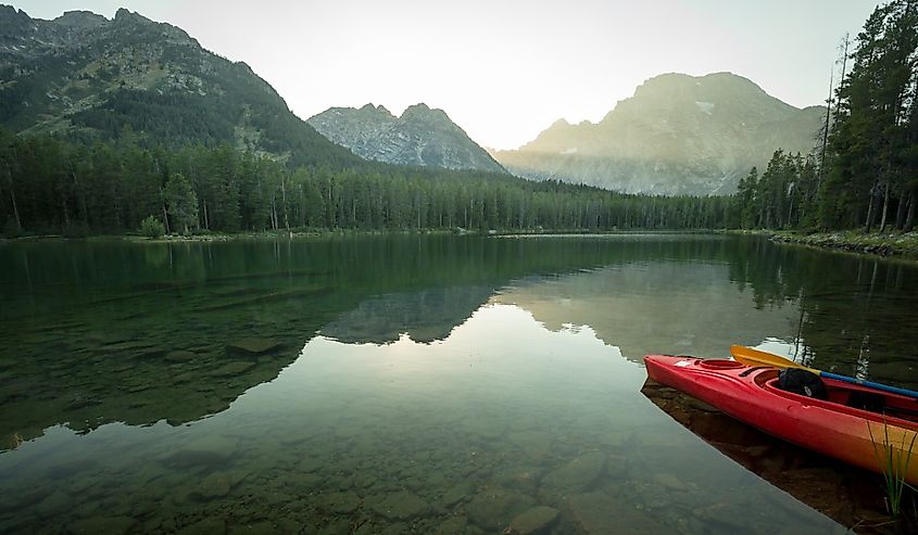 Jenny Lake at the base of Grand Teton National Park in Wyoming