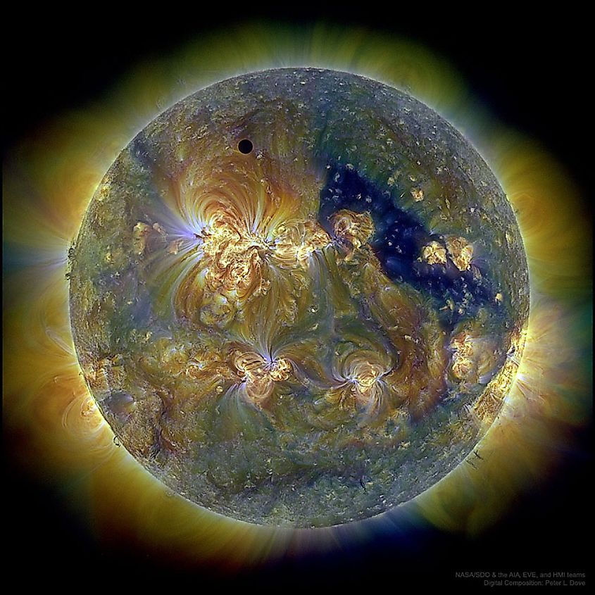 Image of Venus passing in front of the sun during a transit