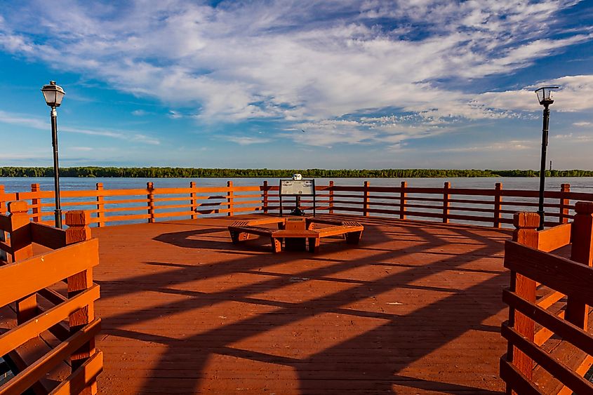 View of the Mississippi River in New Madrid, a town in the Missouri Bootheel.