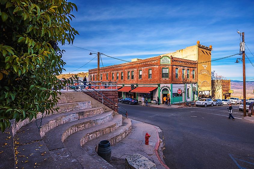 Historic Connor Hotel on Main Street, Jerome, Arizona.