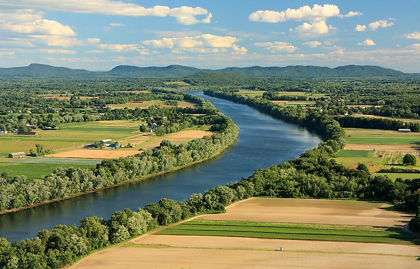 The Connecticut River flows through the Pioneer Valley in Western Massachusetts.