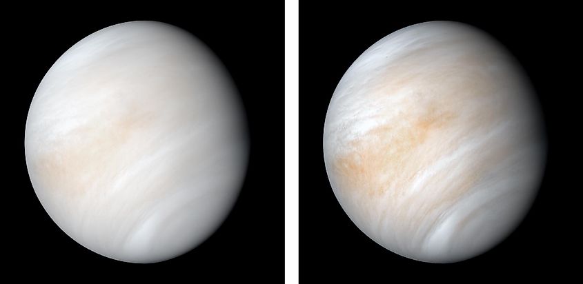 Images Taken by NASA's Mariner 10 Spacecraft showing Venus Wrapped in Dense Clouds of Corrosive Acid, NASA