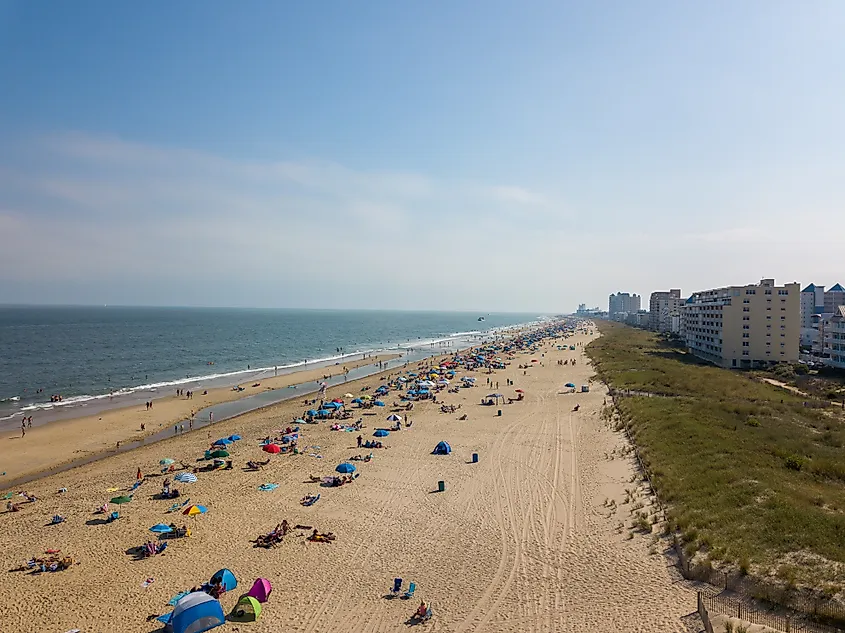 Aerial view of Ocean City, Maryland.