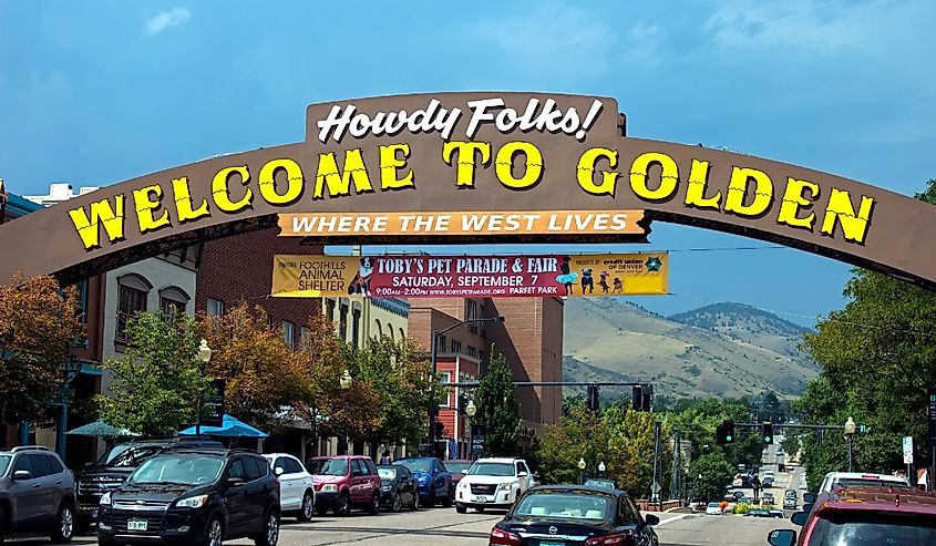 Entrance to the Golden, Colorado, United States. Image credit Mikhail Pogosov via Shutterstock