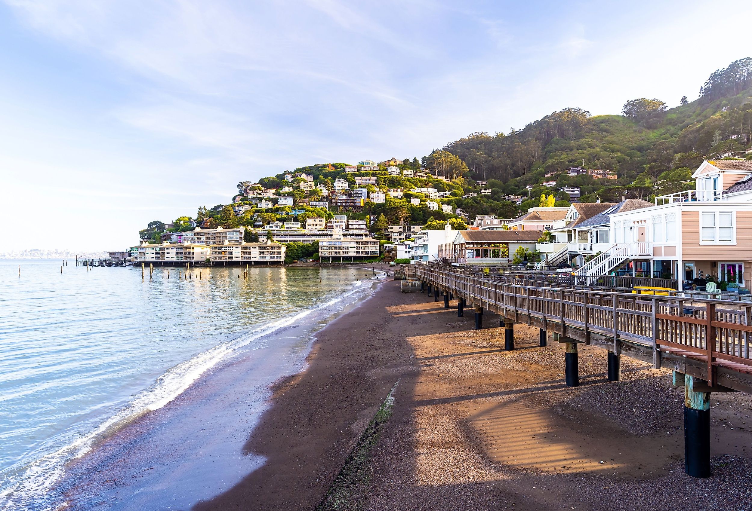 Beautiful cityscape of Sausalito; a resort town close to San Francisco in North California.